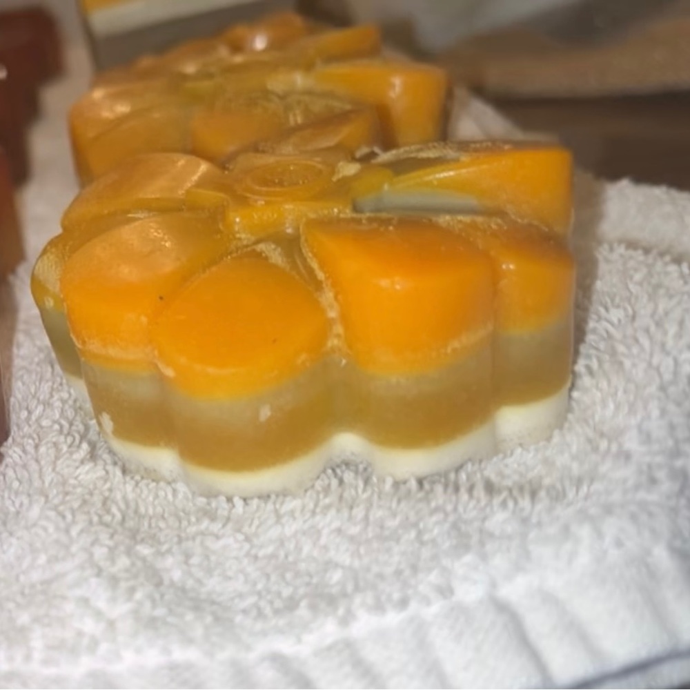 Turmeric clay flower soap